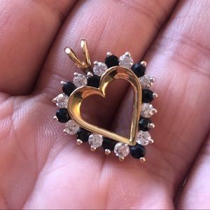 Sapphire Gold Heart Pendant